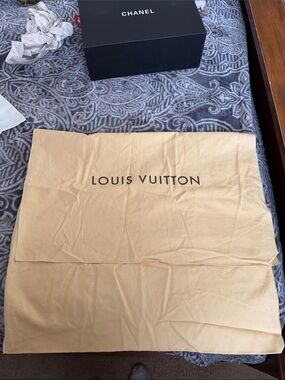 Louis Vuitton Tan Logo Dust Bag
